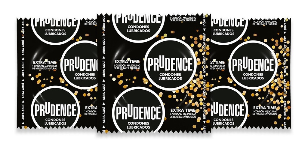 3 Condones De Látex Prudence Extra Time Con Retardante