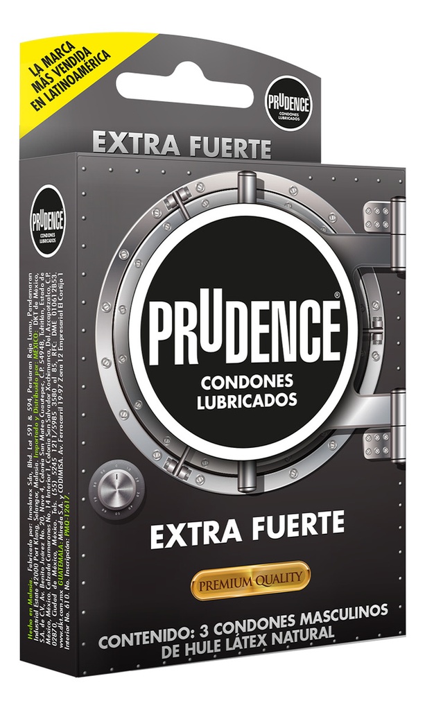 Condones De Látex Prudence Extra Fuerte 3 Condones Premium