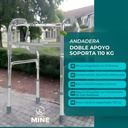 Andadera Doble Apoyo De Aluminio Plegable Ajustable Andador