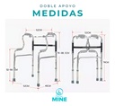 Andadera Doble Apoyo De Aluminio Plegable Ajustable Andador