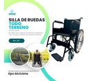 Silla De Ruedas Todo Terreno, Llantas Traseras 24 | Sc390 Color Negro