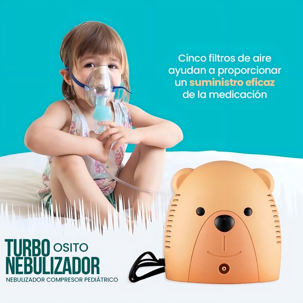 Nebulizador Compresor Pediatrico/infantil Con Mascarilla Color Cafe