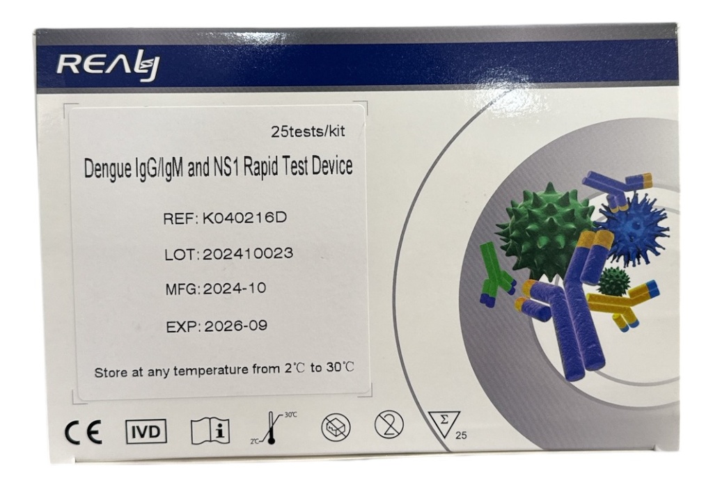 Prueba Rápida Dengue Igg/igm Y Ns1 Caja 25 Pruebas