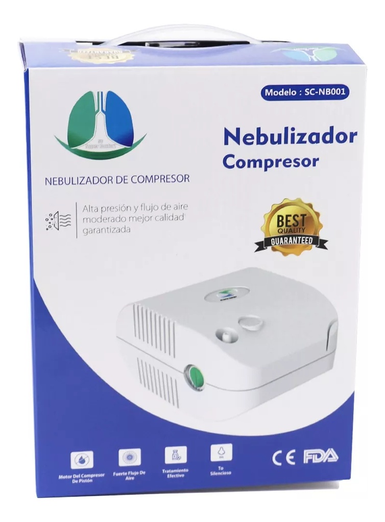 Nebulizador De Compresor Adulto/infantil Con Accesorios Super Confort Sc-nb001