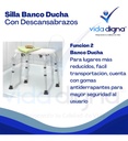 Banco Ducha Con Respaldo Y Brazos Desarmables - Silla