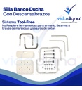 Banco Ducha Con Respaldo Y Brazos Desarmables - Silla