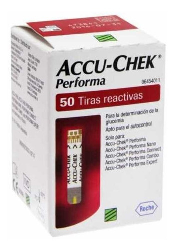 Tiras Reactivas De Glucosa Accu Check Performa Caja 50 Pzas Color Rojo