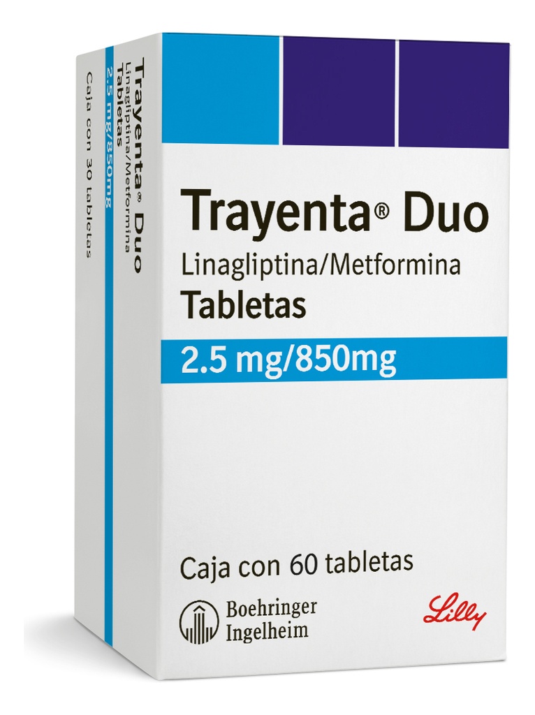 Trayenta Duo Tabletas 2,5 Mg/850 Mg, 60 Tabletas