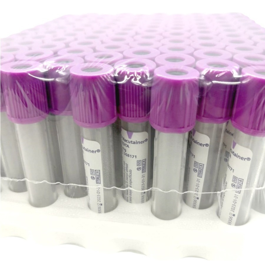 Tubo Vacutainer Bd De 4ml Lila Caja Con 100 Piezas