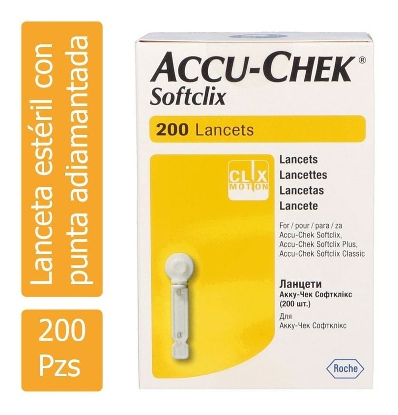 Lancetas Accu - Chek Softclix Caja Con 200 Lancetas