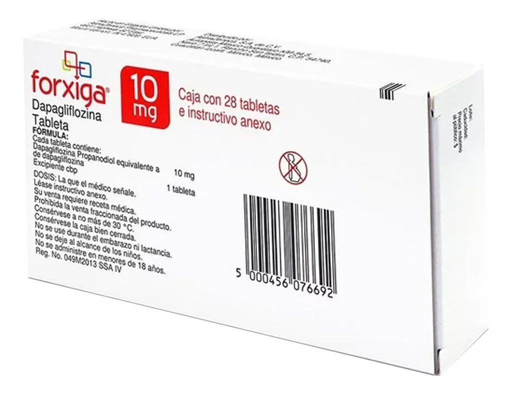 Forxiga 10mg  Dapagliflozina Con 28 Tabletas Pack 3 Piezas