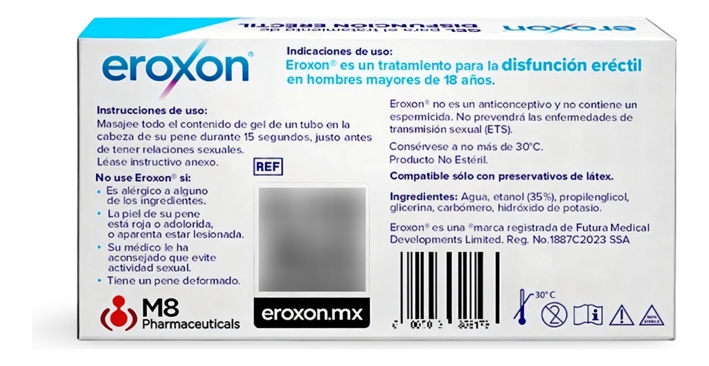 Eroxon Gel C/4 Tubos Tratamiento Disfunción Eréctil