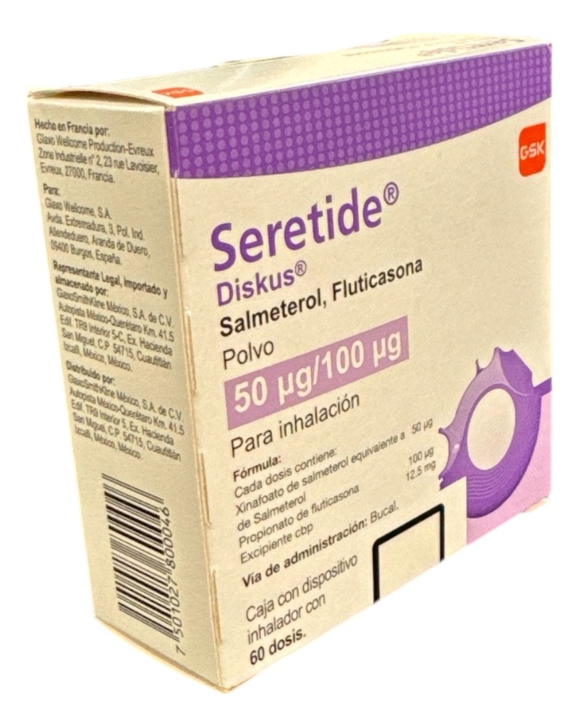 Seretide 50mcg/100mcg 60 Dosis Con Dispositivo
