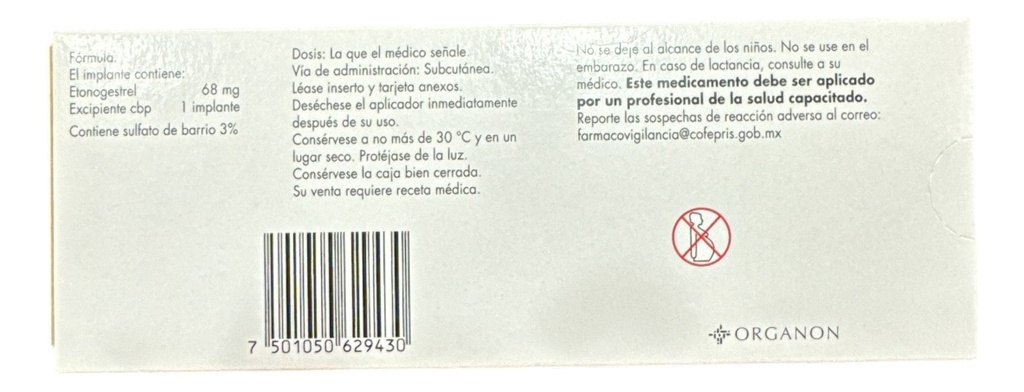 Implanon Nxt 68mg Organon 1 Implante