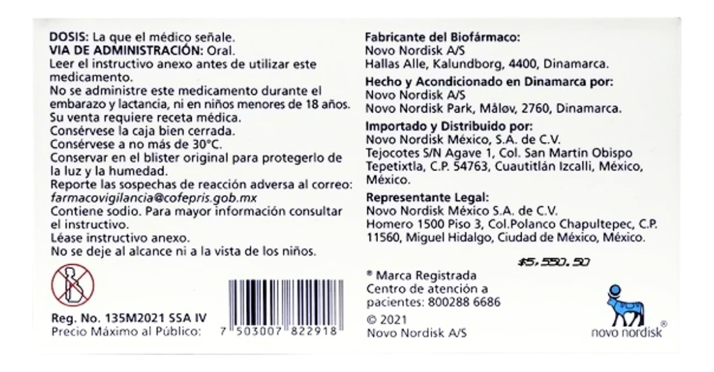 Rybelsus Tableta 14 Mg, 30 Tabletas