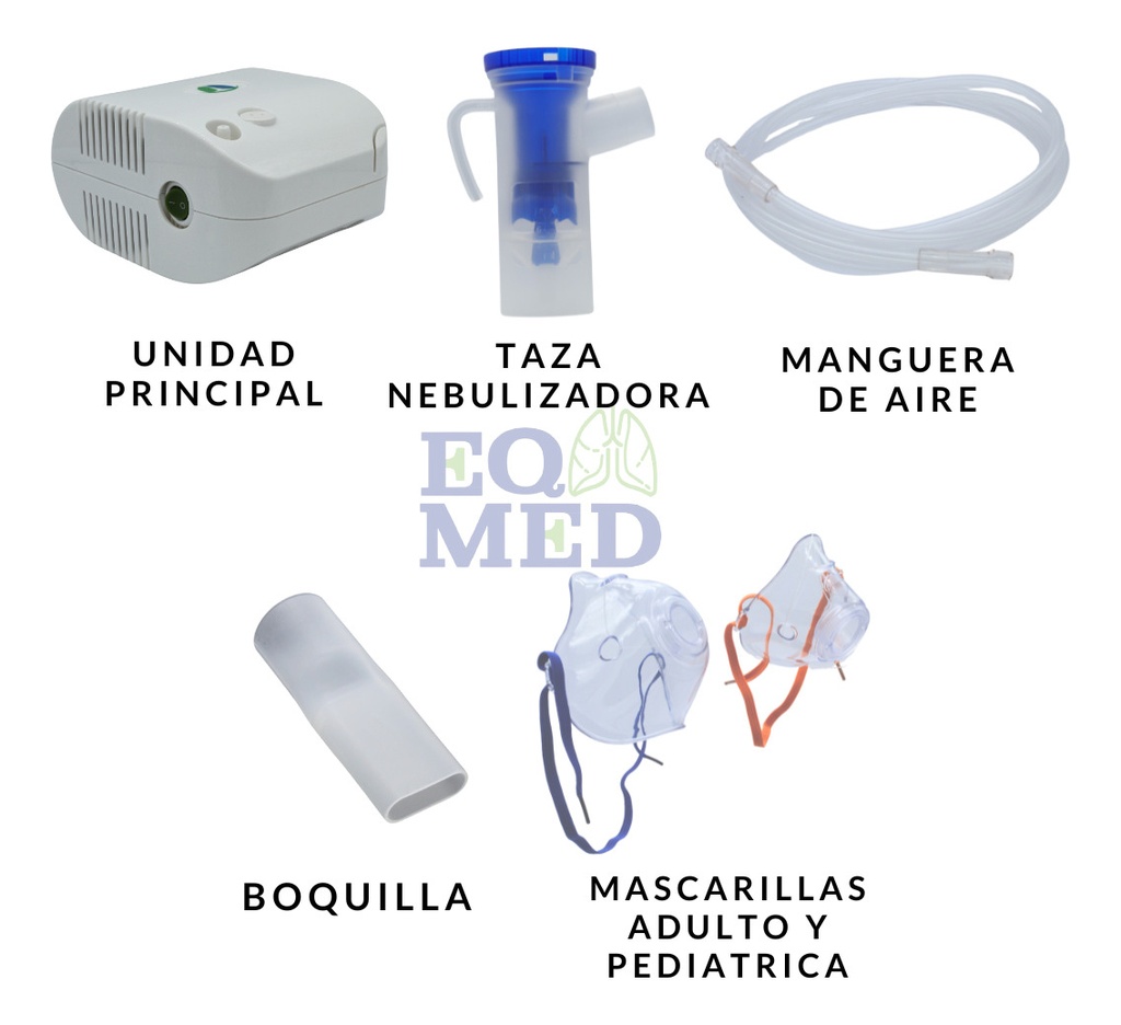 Nebulizador Silencioso Adulto Y Niños Con Accesorios Color Blanco