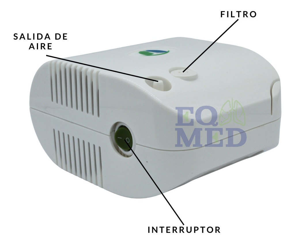 Nebulizador Silencioso Adulto Y Niños Con Accesorios Color Blanco