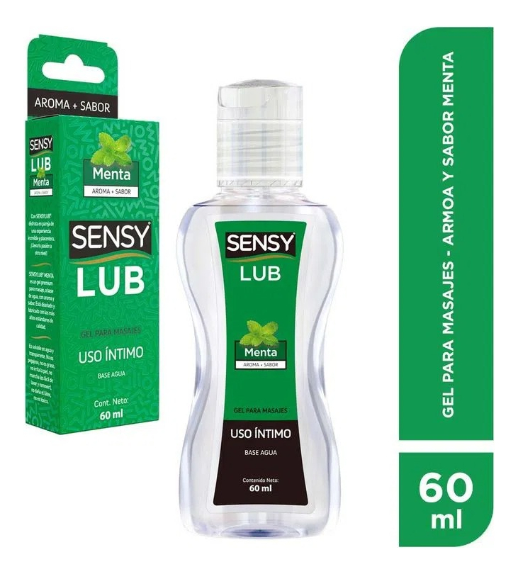Lubricante Comestible Base Agua Sabor Menta Sensy 60ml