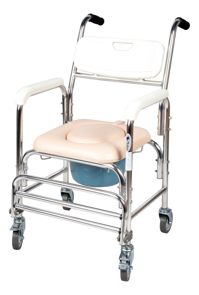 Silla Para Baño 3 En 1 Ducha Comodo Wc Ruedas Medical Ligera Descansapies