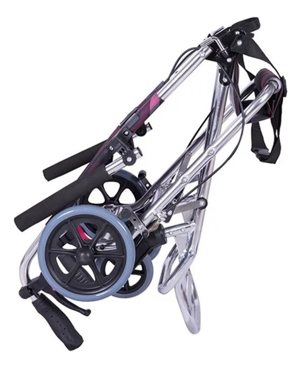 Silla De Traslado Aluminio Sc-108 Color Negro