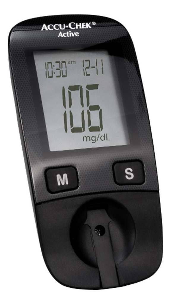 Accu Chek Glucómetro Active Con 10 Tiras Y 10 Lancetas Color