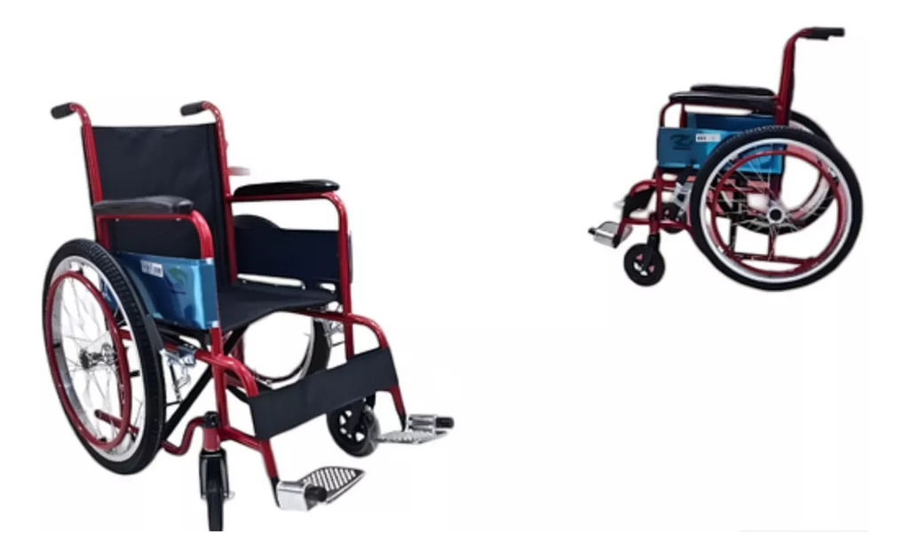 Silla De Ruedas Infantil Kids Todo Terreno Plegable Color Azul