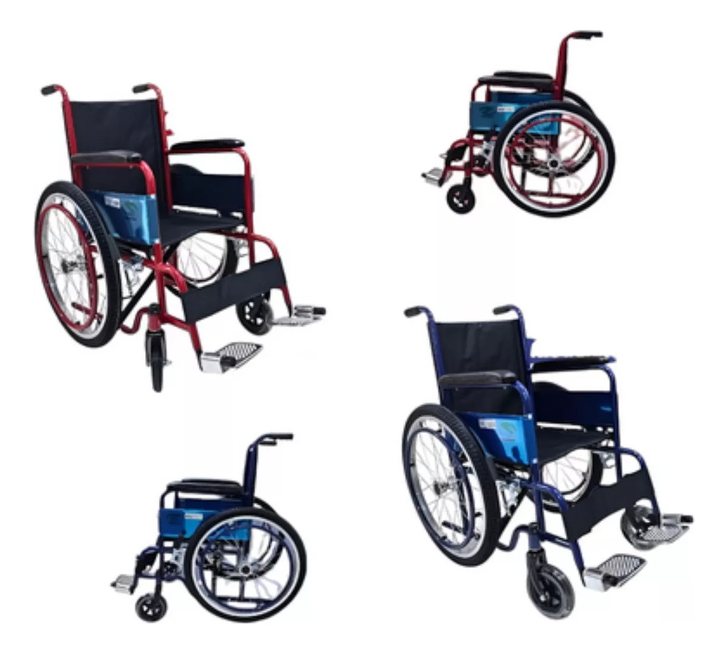 Silla De Ruedas Infantil Kids Todo Terreno Plegable Color Azul