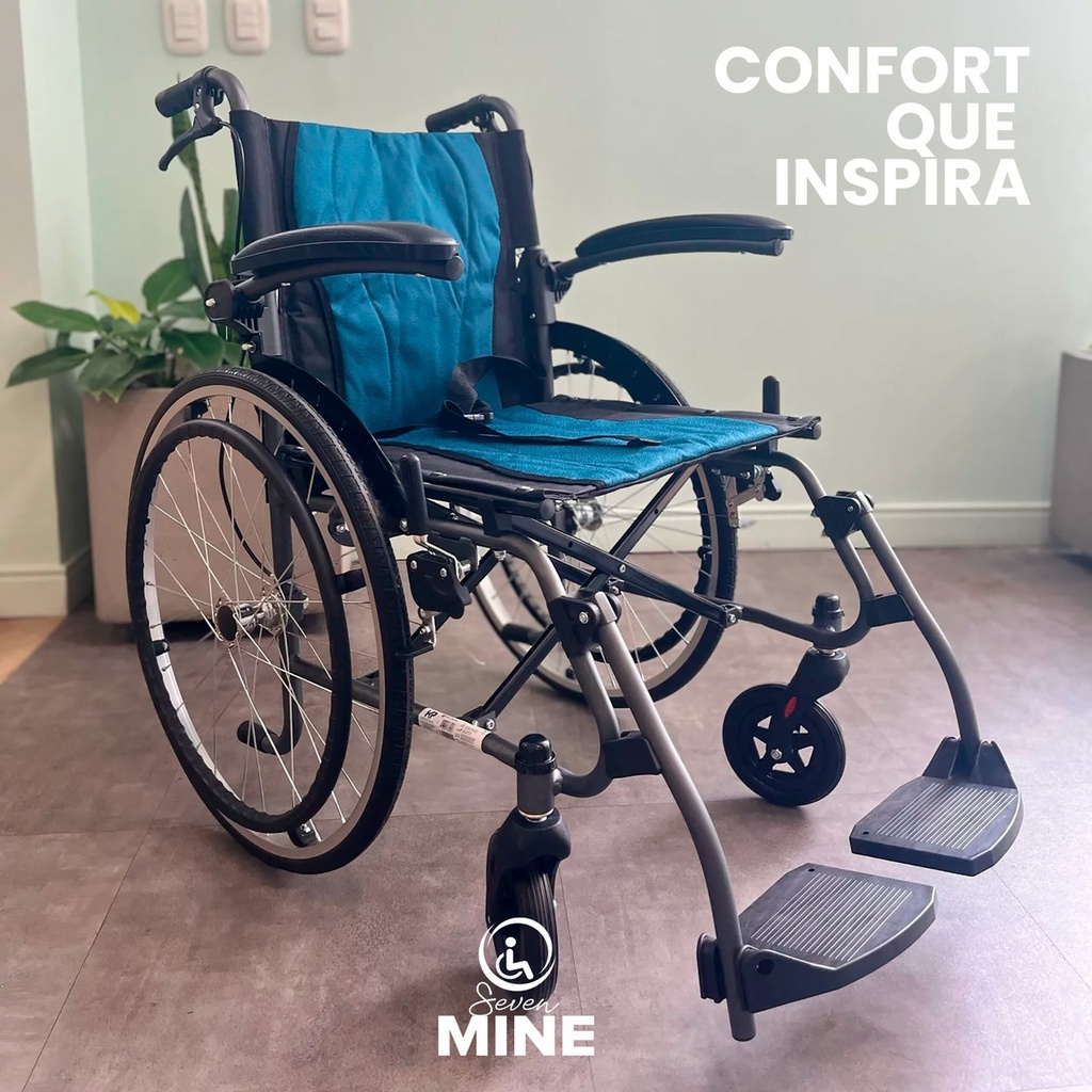 Silla De Ruedas Super Confort Sc-370 Plegable Negro-azul