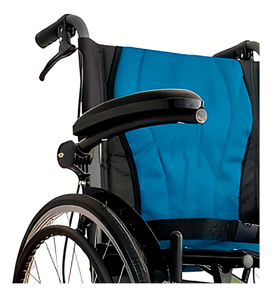 Silla De Ruedas De Aluminio Sc-370, Abatible, Plegable Color Negro-azul