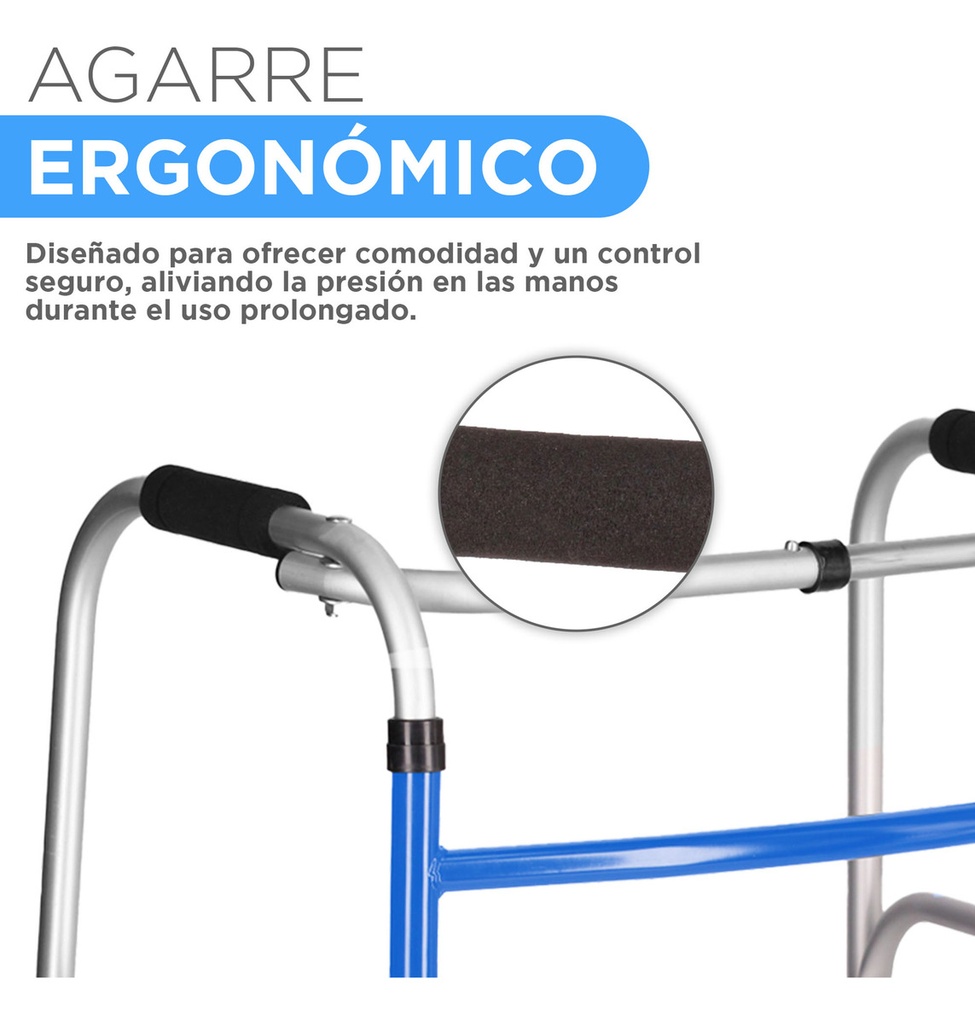 Andadera Ortopédica Tikun Sc-913lplegable Azul 4 Ruedas