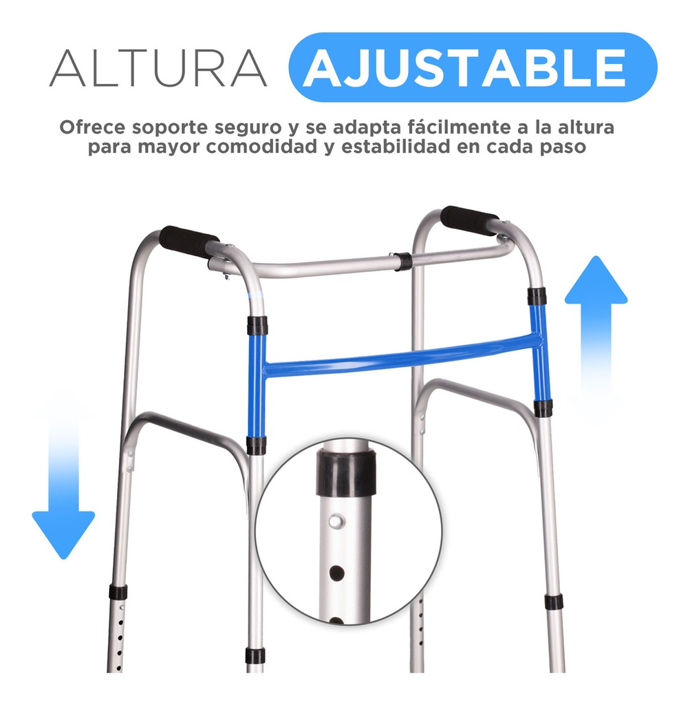 Andadera Ortopédica Tikun Sc-913lplegable Azul 4 Ruedas