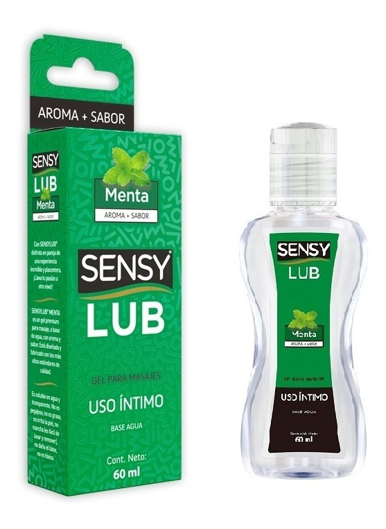 Lubricante Comestible Base Agua Sabor Menta Sensy 60ml
