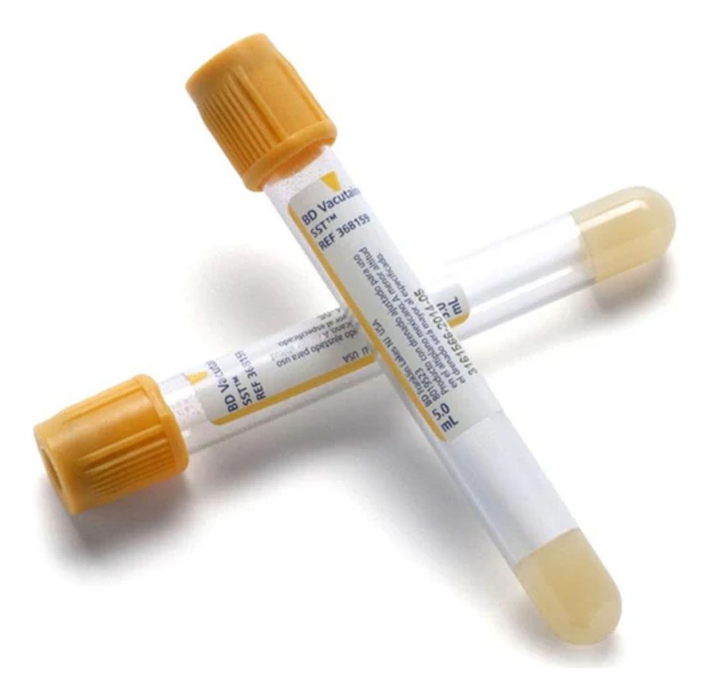 Tubo Vacutainer Bd  Amarillo / Oro 5ml   200 Piezas