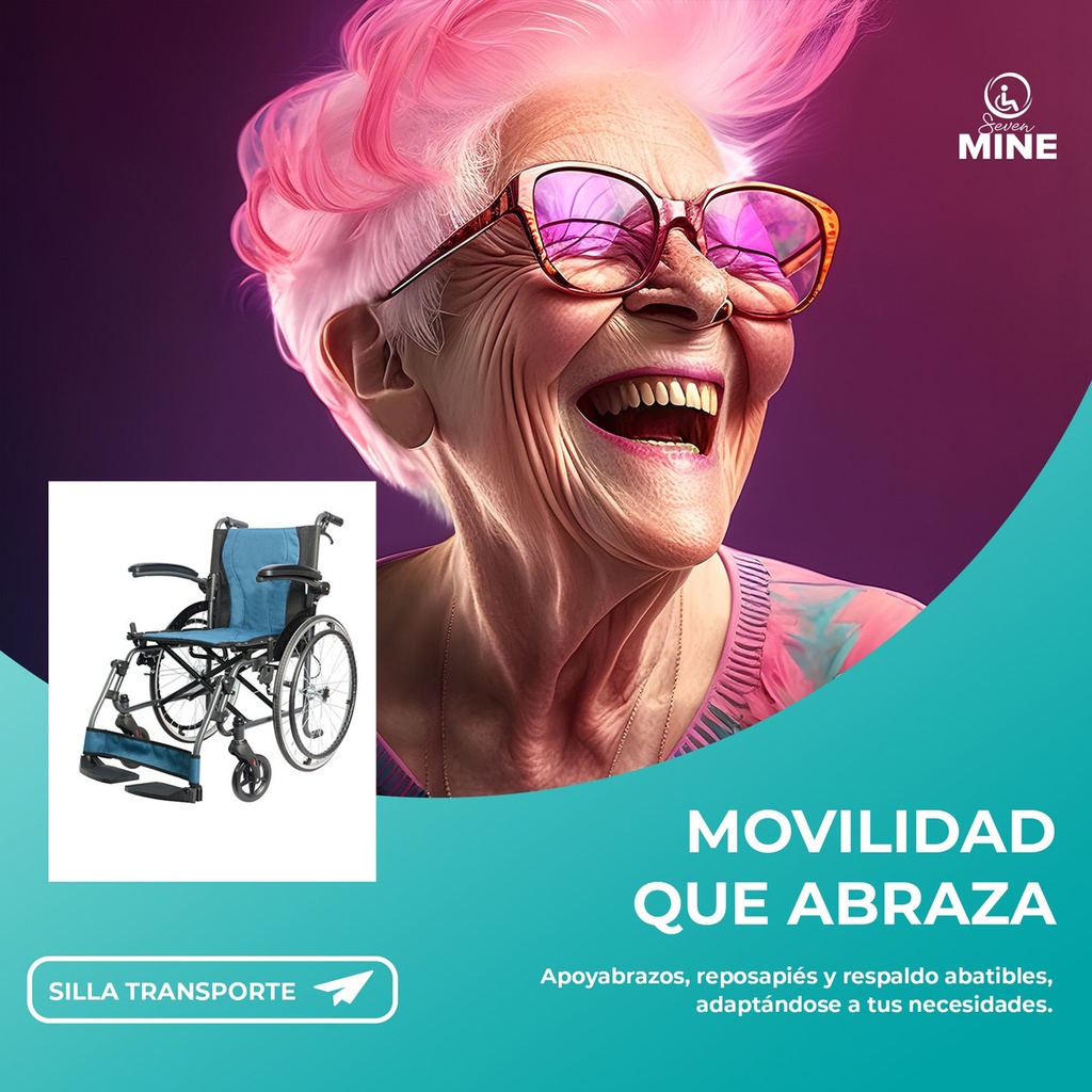 Silla De Ruedas Super Confort Sc-370 Plegable Negro-azul