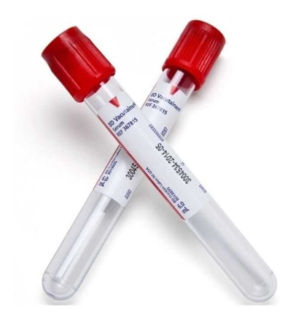 100 Pz Tubo Para Extracción De Sangre Vacutainer Rojo 6ml Bd