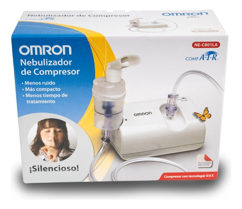 Omron Nebulizador De Compresor Caja Con Kit Color Blanco