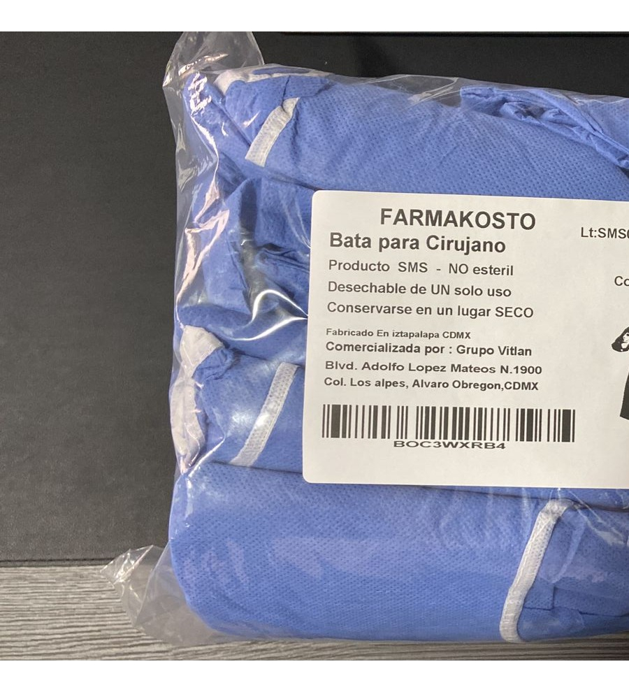 Bata Cirujano Puño Cardigan Unitalla Paq 10 Piezas