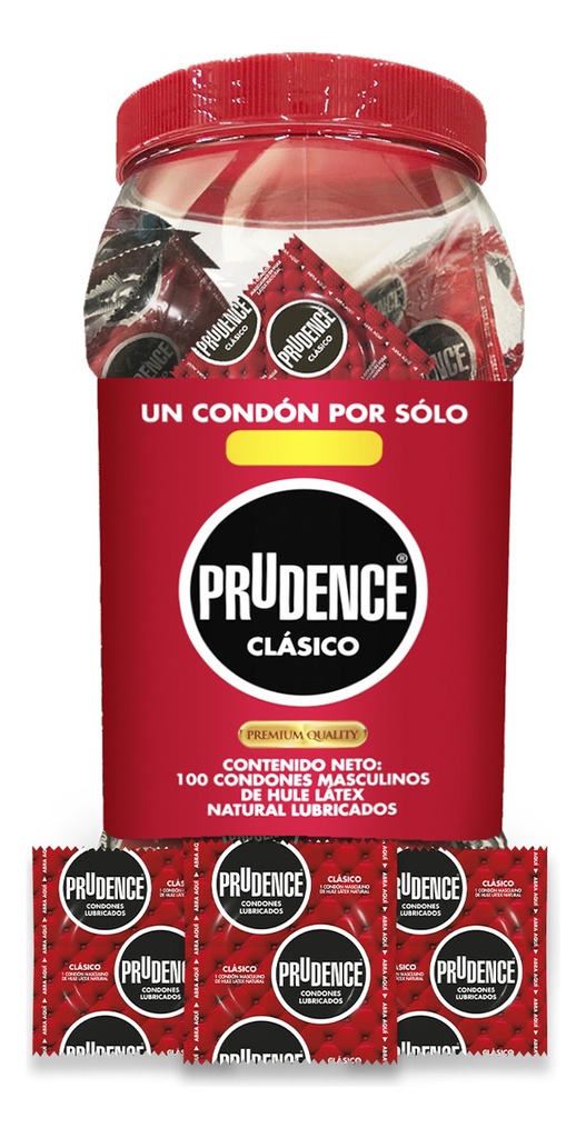 Prudence Clasico Con 100 Condones Vitrolero Gratis