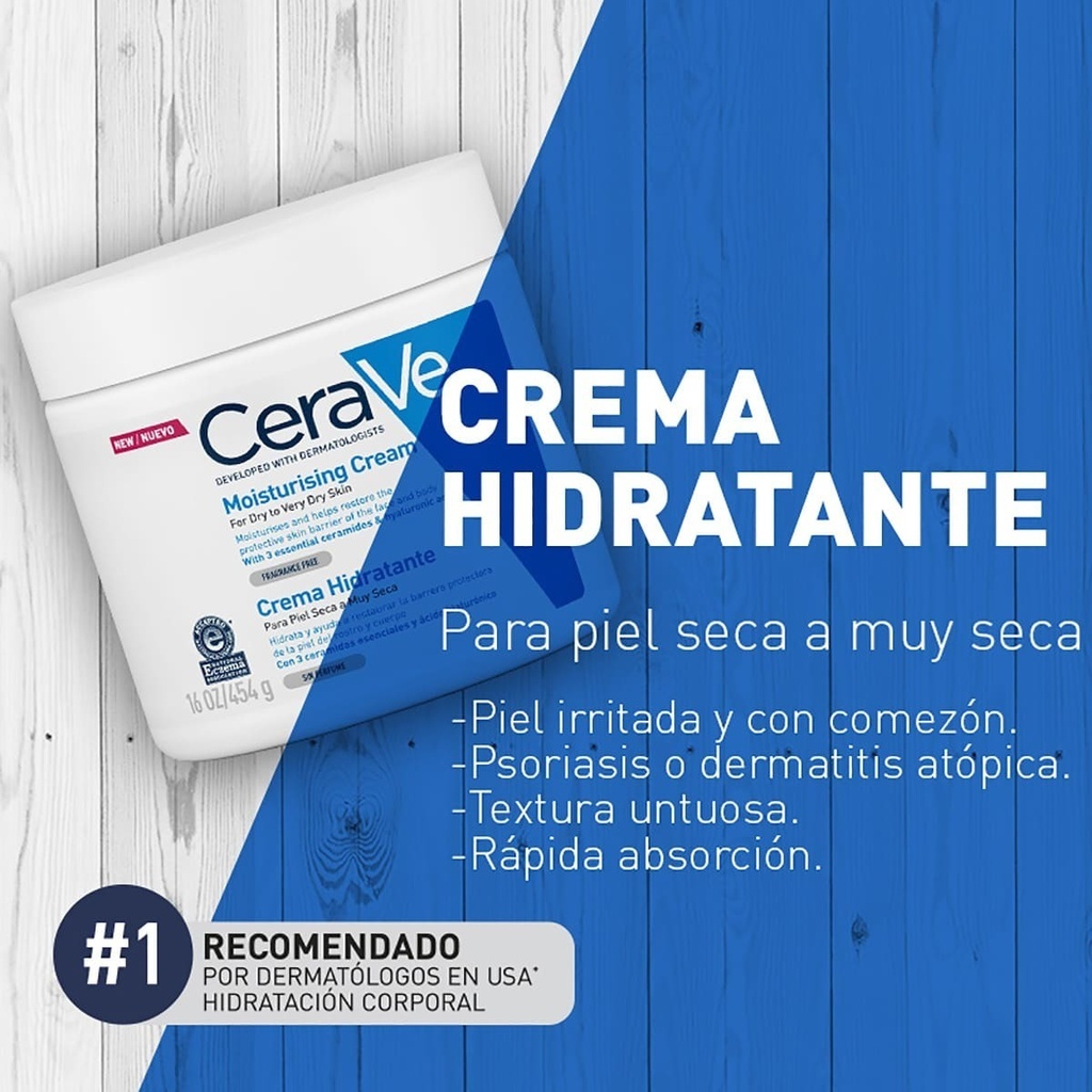 Crema Hidratate Cerave Para Piel Seca A Muy Seca 454g