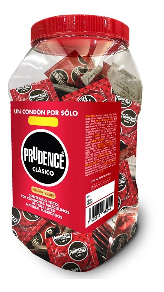 Prudence Clasico Con 100 Condones Vitrolero Gratis