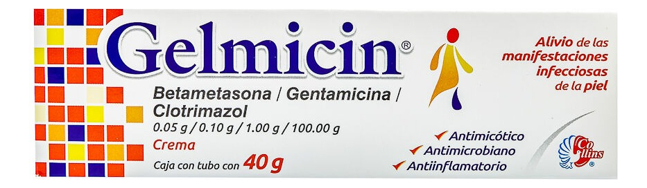  Gelmicin Crema C/40g Betametasona/ Gentamicina/ Clotrimazol