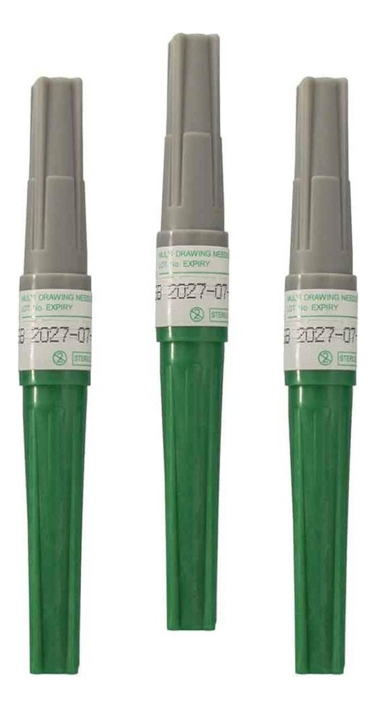 Aguja Toma Multiple Nipro 21gx38mm Verde 100 Vacuette Capaci