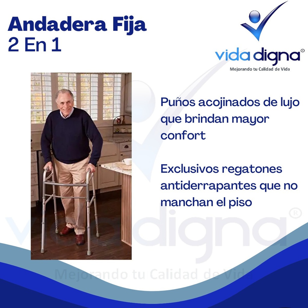 Andadera De Aluminio De Lujo 2 Funciones - Ortopédica Adulto