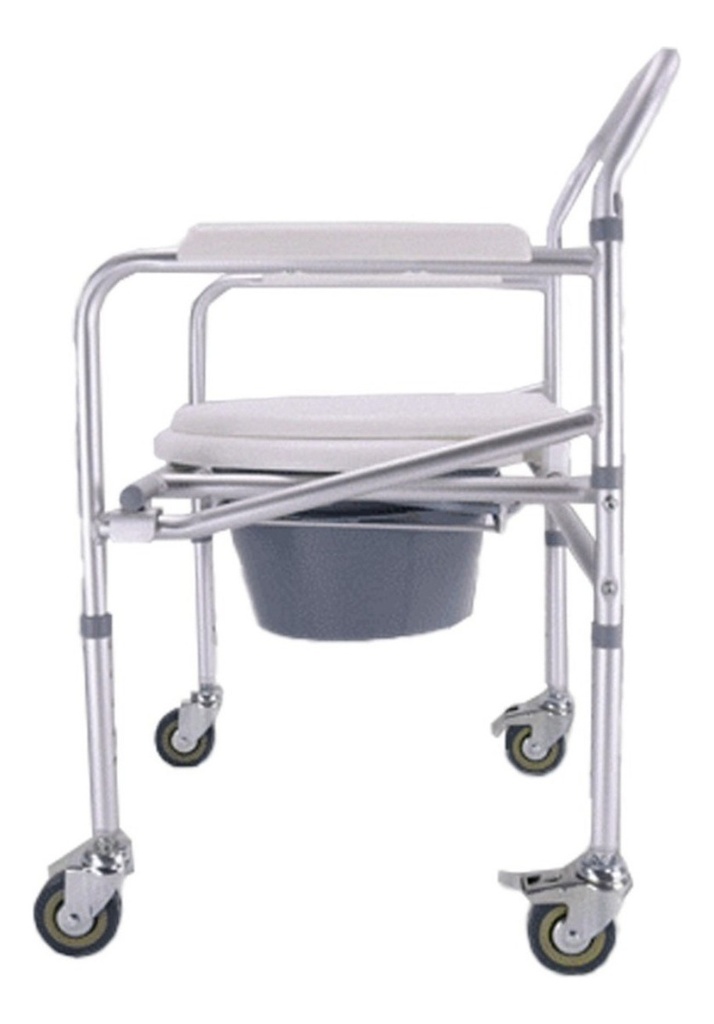 Silla Comodo Plegable Con 4 Ruedas De Aluminio Cromado
