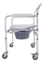 Silla Comodo Plegable Con 4 Ruedas De Aluminio Cromado