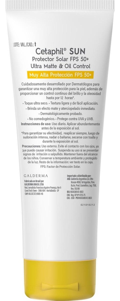 Protector Solar Oil Control Con Fps 50 Cetaphil Sun 50 Ml