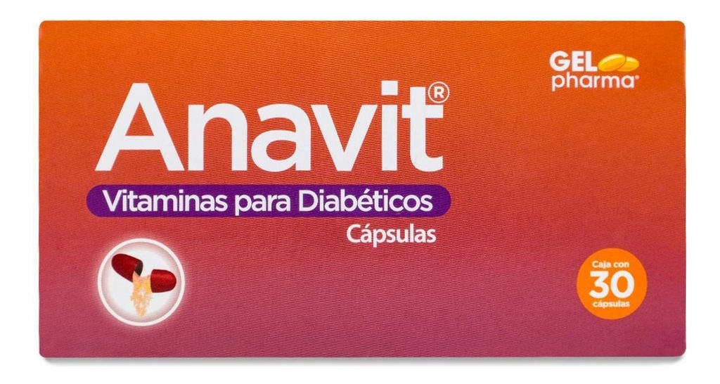 Anavit Vitamina Para Diabeticos Caja Con 30 Capsulas Sabor Sin Sabor