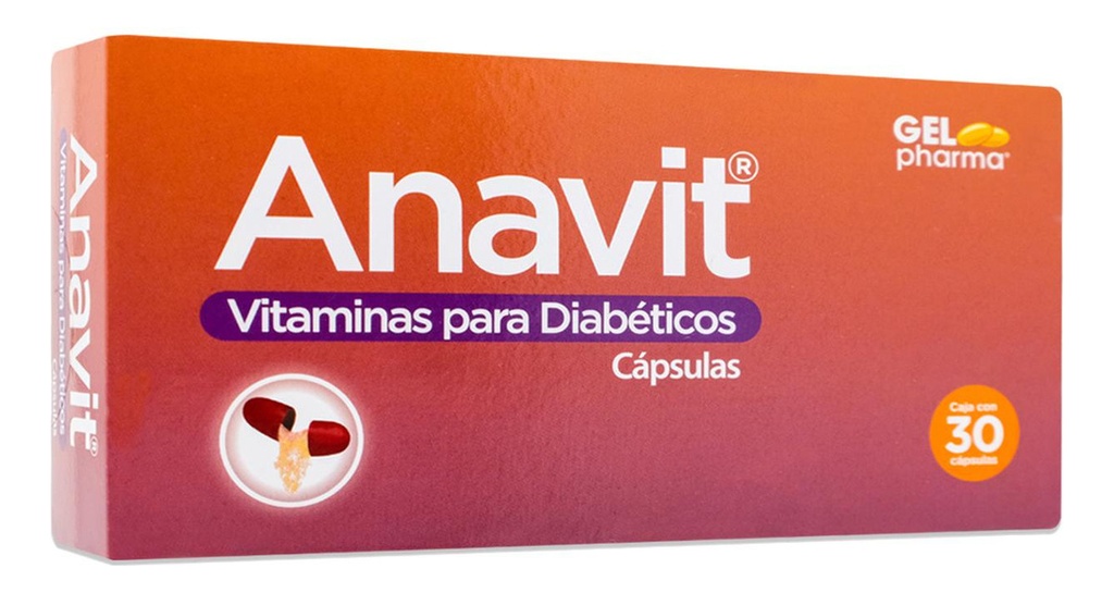 Anavit Vitamina Para Diabeticos Caja Con 30 Capsulas Sabor Sin Sabor