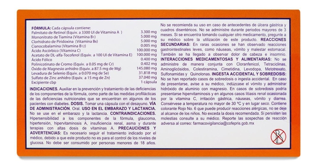 Anavit Vitamina Para Diabeticos Caja Con 30 Capsulas Sabor Sin Sabor