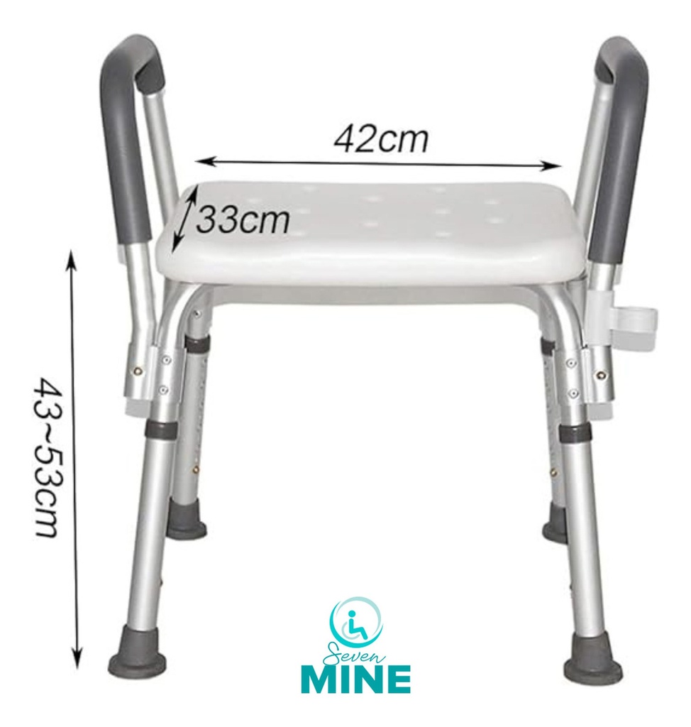 Banco Para Baño Con Brazos Desmontables - Confort- Seguridad